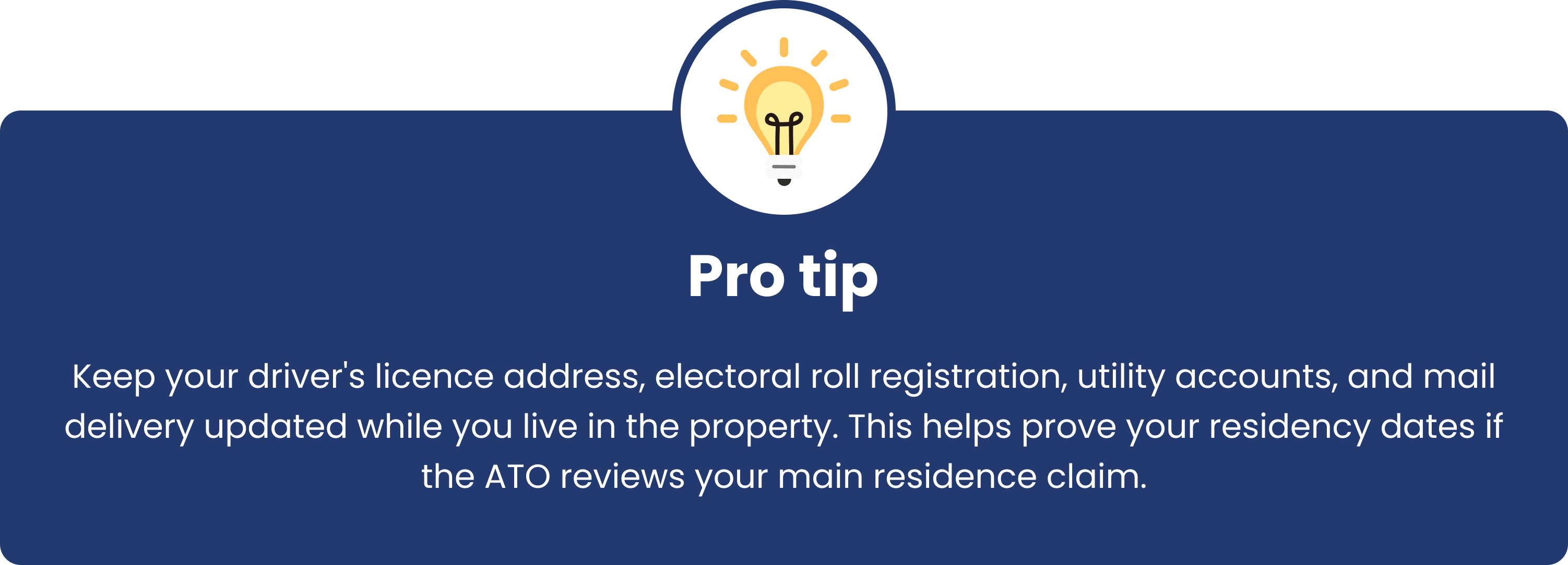 Pro tip: keep proof of your main residence for CGT purposes